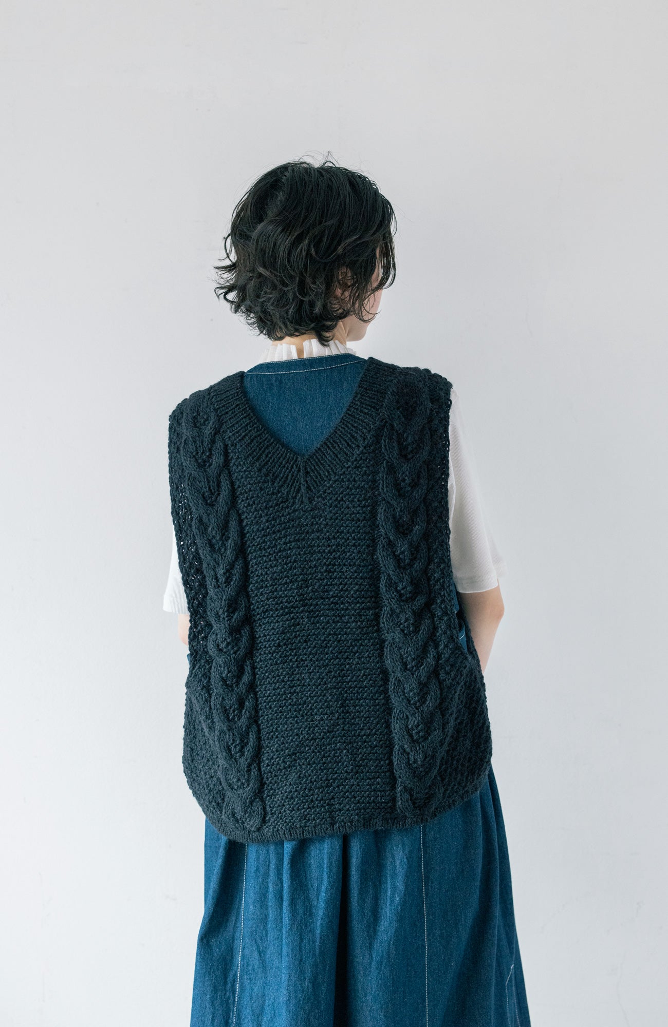 手編み2wayニットベスト(2025 Autumn & Winter Collection)