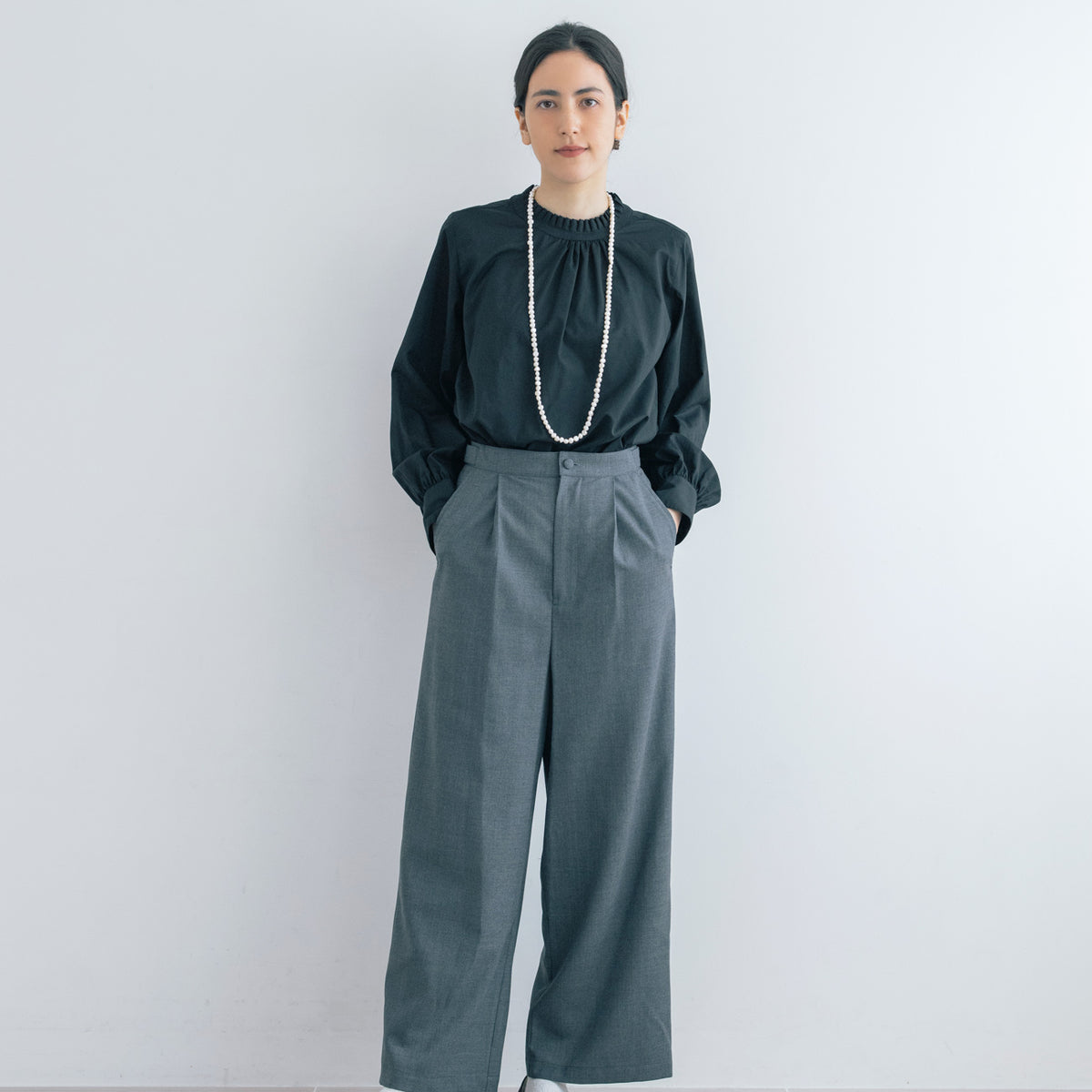 Plage 2025aw新作スタンドカラーブラウス(着用回数1回のみ) Plage 2025aw新作スタンドカラーブラウス(着用回数1回のみ