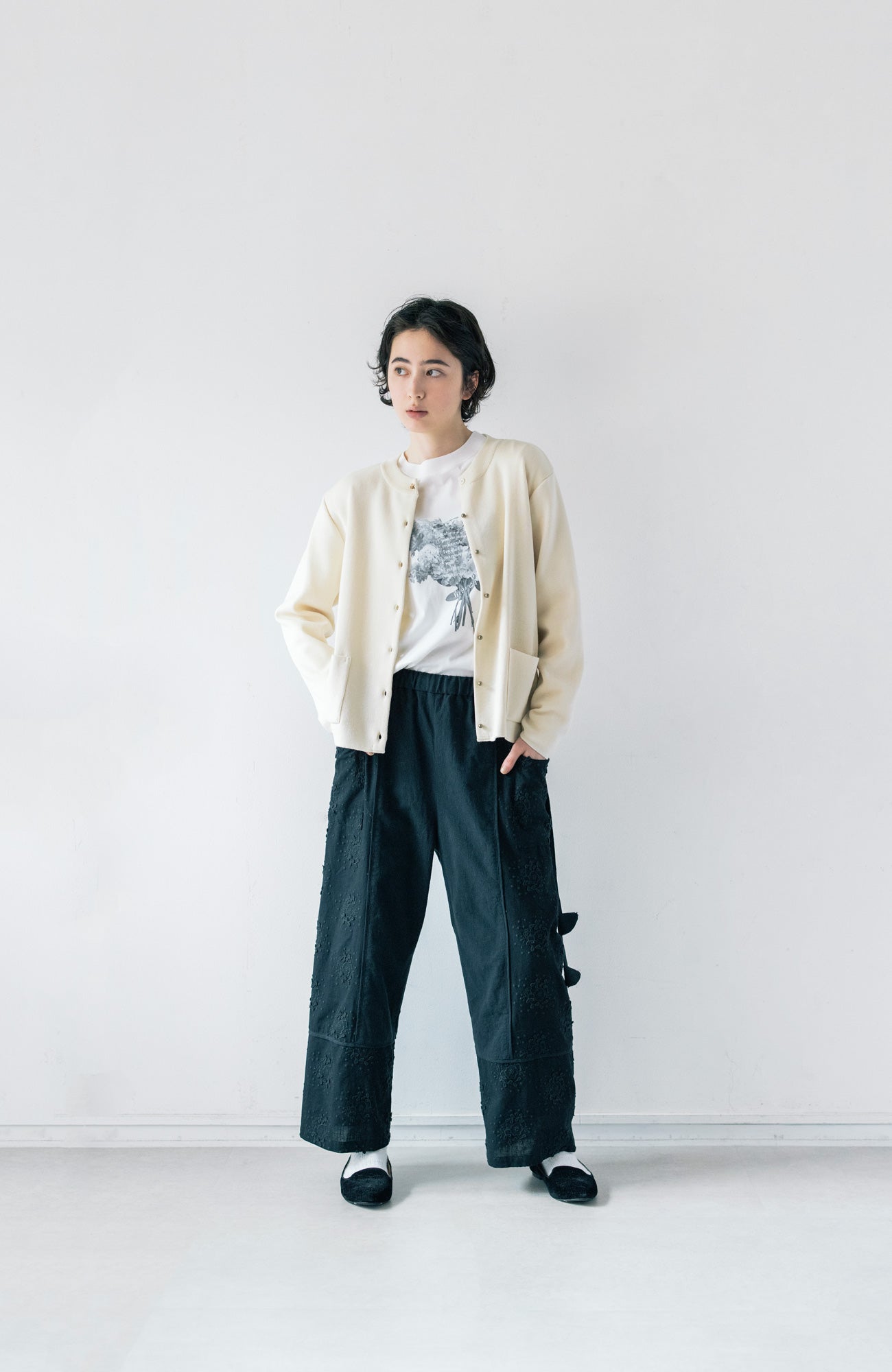 bouquet Long Sleeve T-Shirt Monochrome (2025 Autumn &amp; Winter Collection)