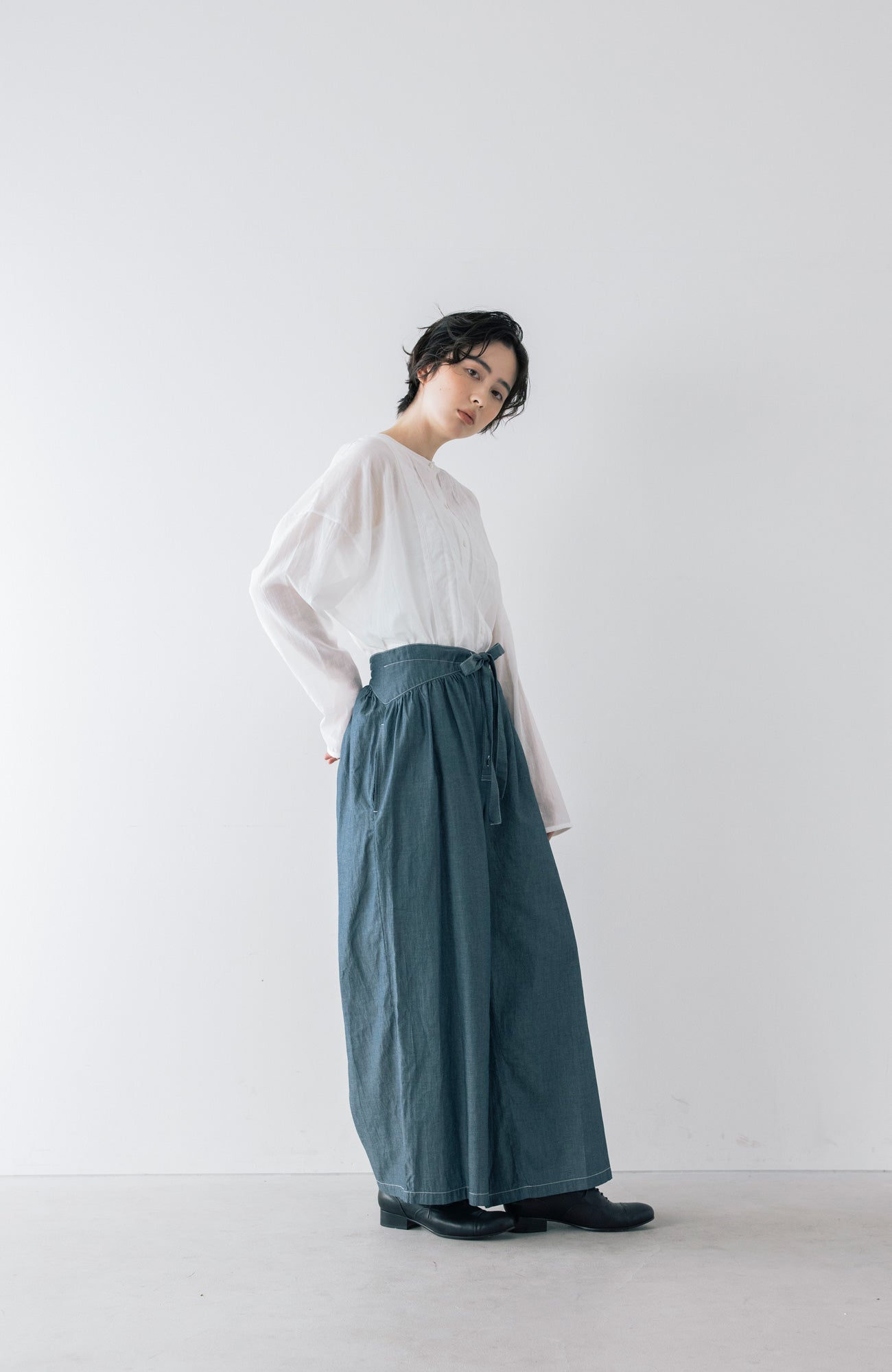 2.8ozデニムリボンワイドパンツ(2026 Summer Collection)