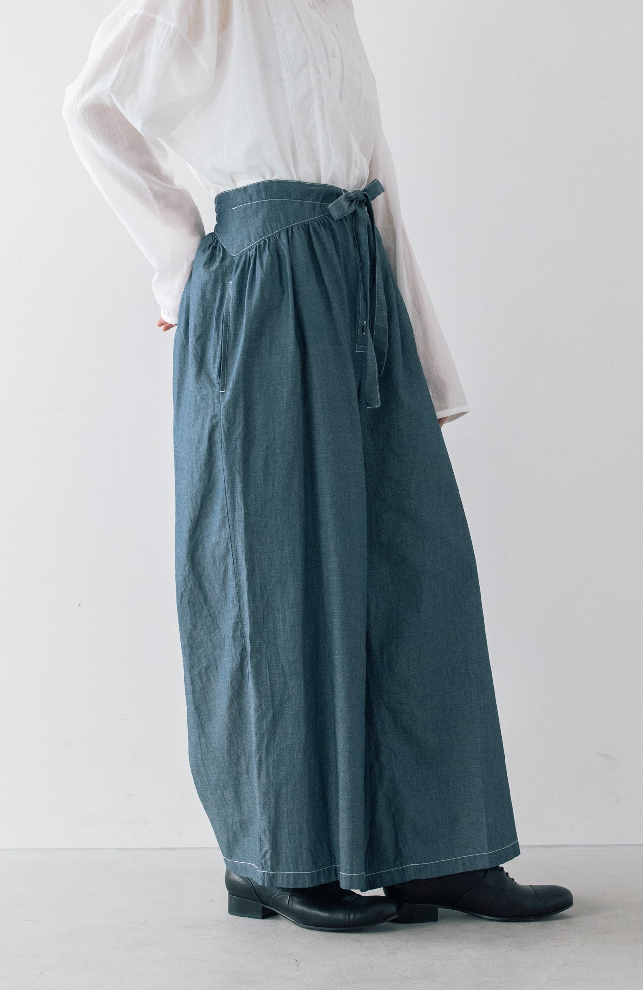 2.8ozデニムリボンワイドパンツ(2026 Summer Collection)
