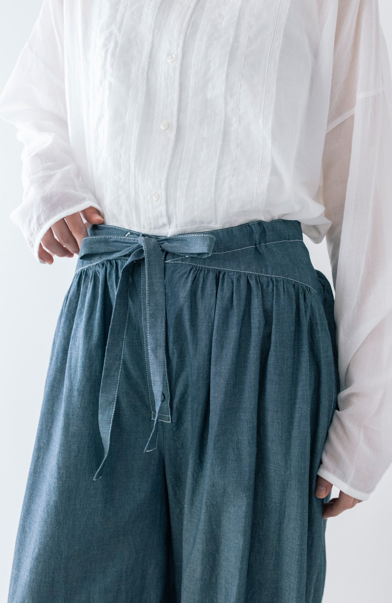 2.8ozデニムリボンワイドパンツ(2026 Summer Collection)