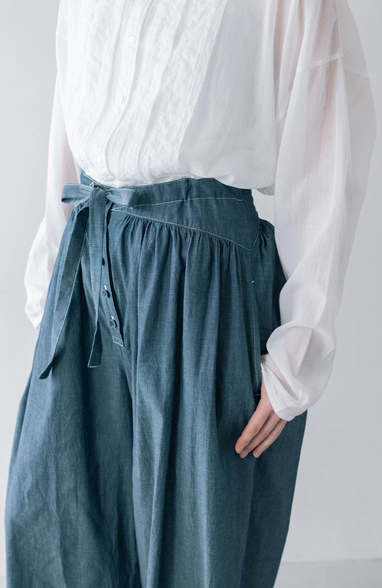 2.8ozデニムリボンワイドパンツ(2026 Summer Collection)