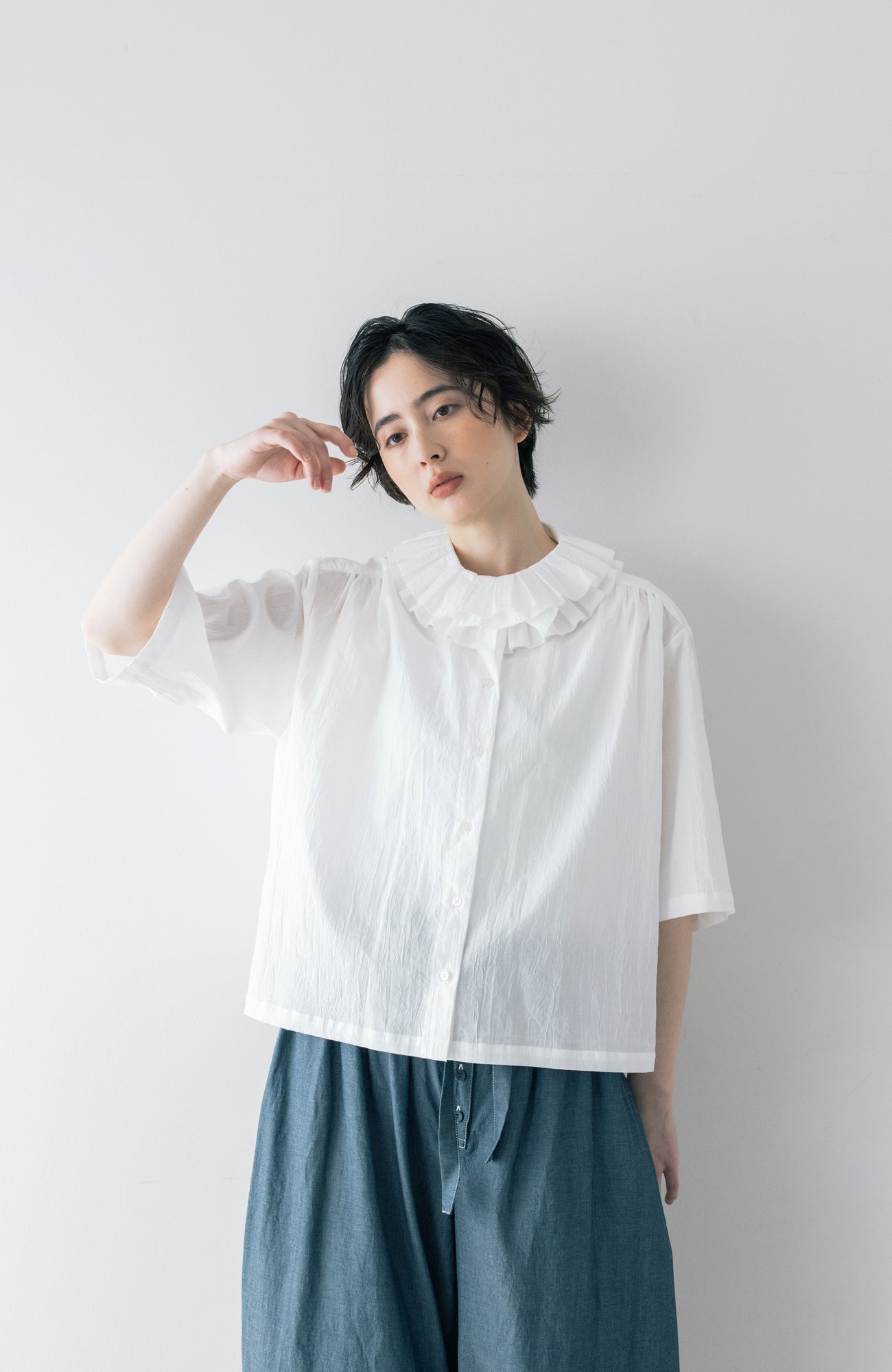ダブルタックカラーブラウス(2026 Summer Collection)