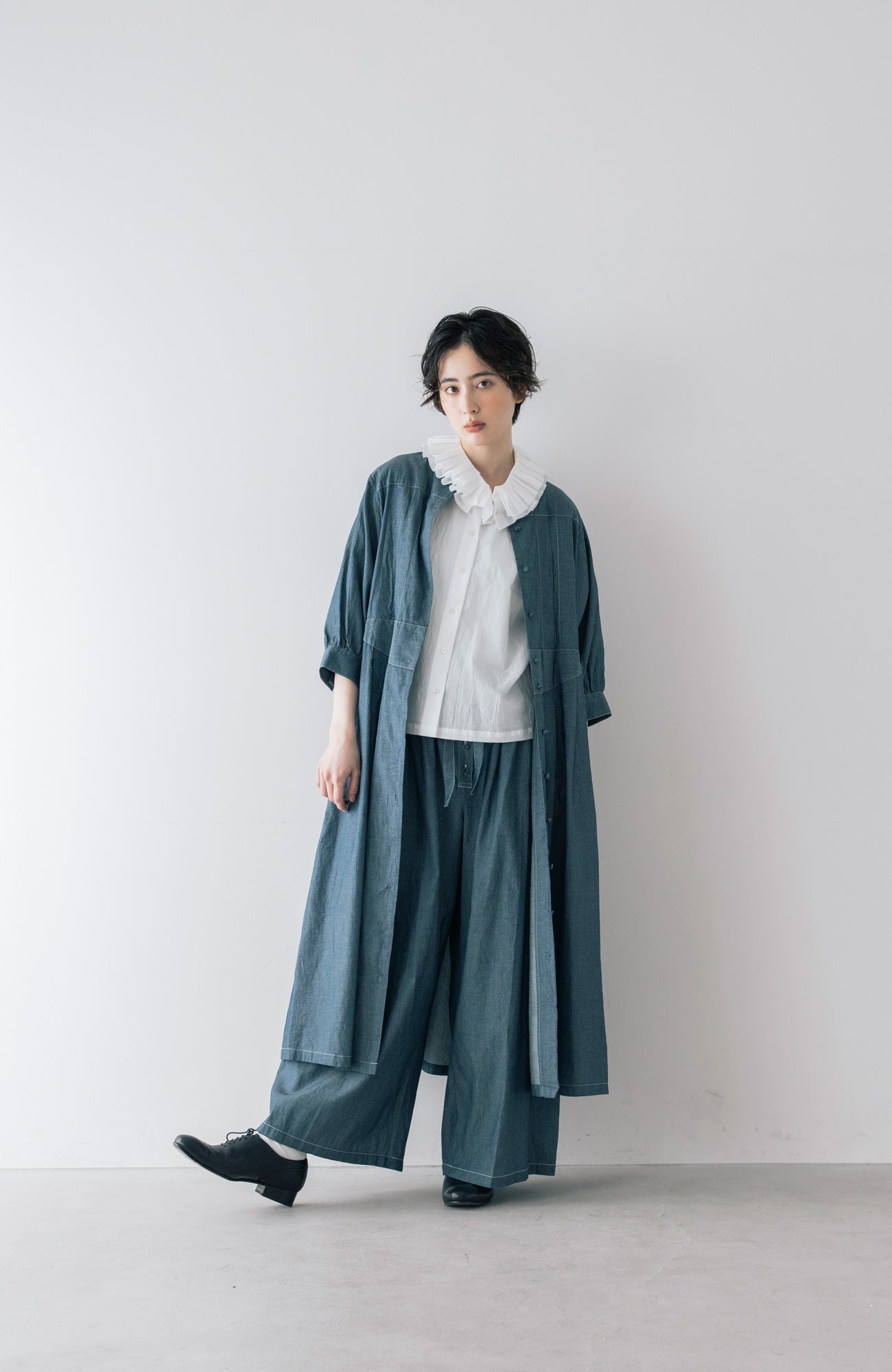 2.8ozデニムワイドタックワンピース(2026 Summer Collection)
