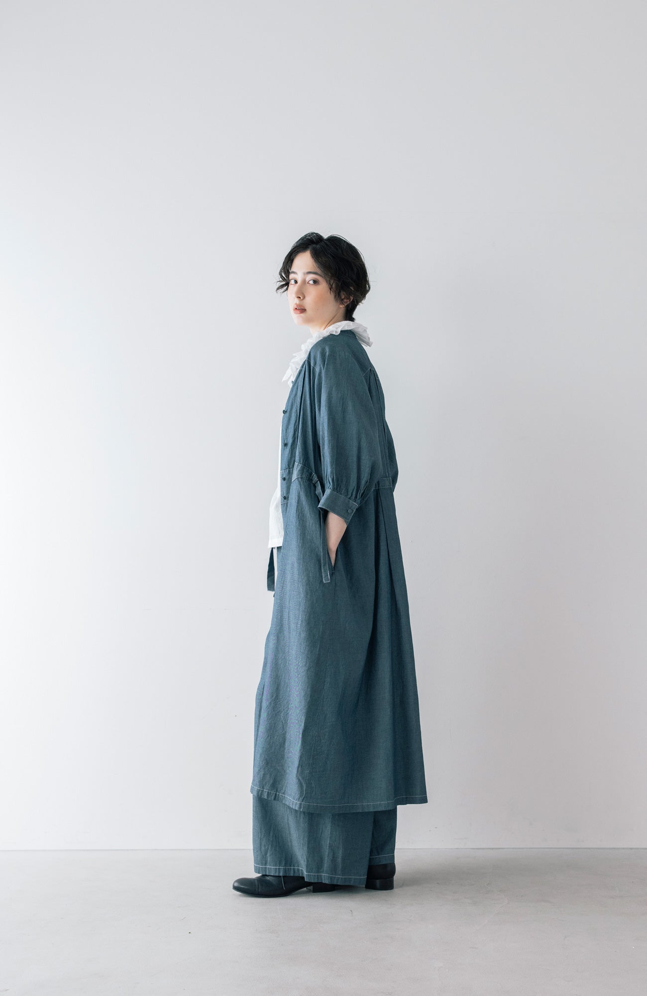 2.8ozデニムワイドタックワンピース(2026 Summer Collection)