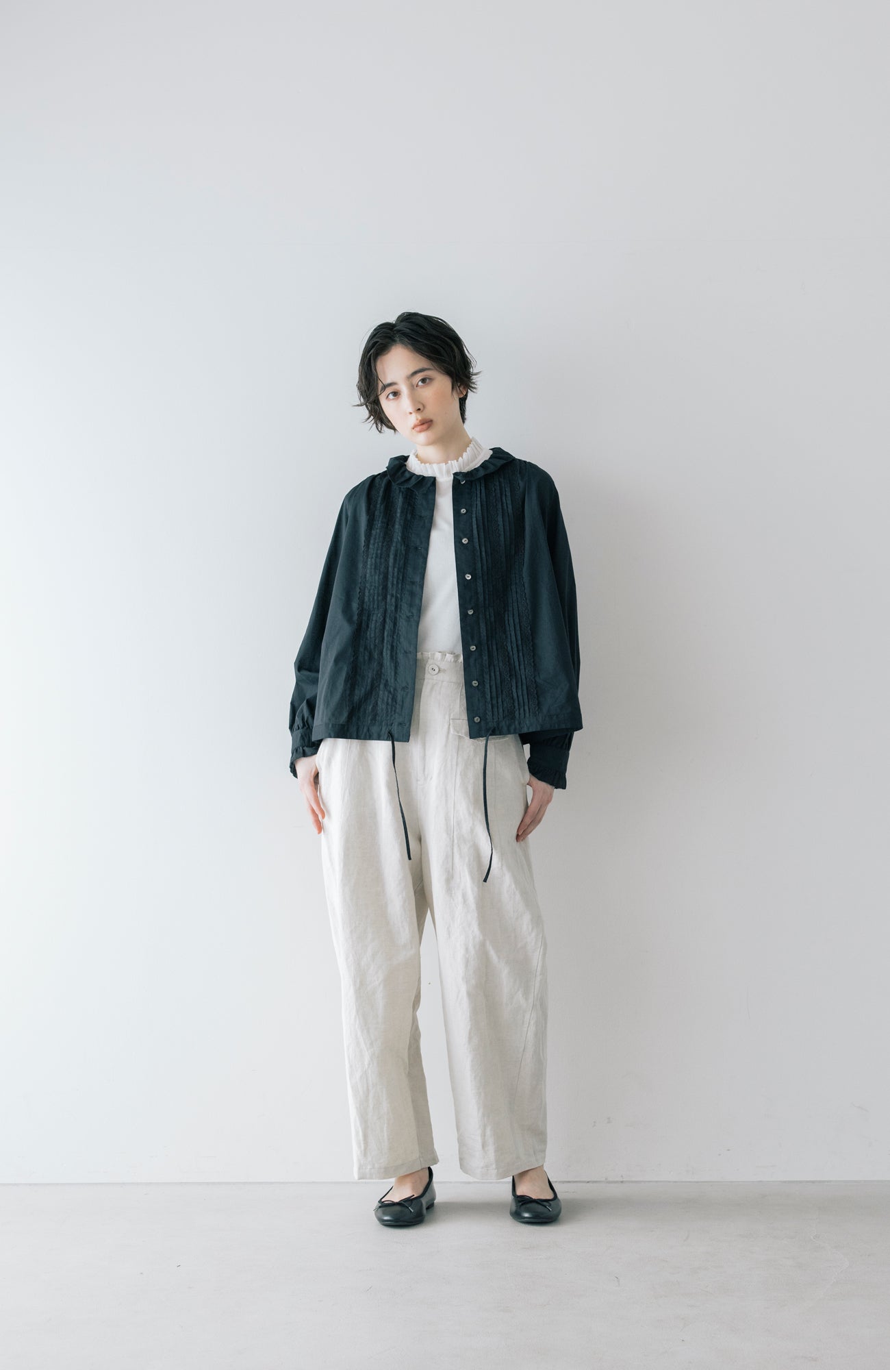 ピンタックとレースのブラウス(2026 Summer Collection)