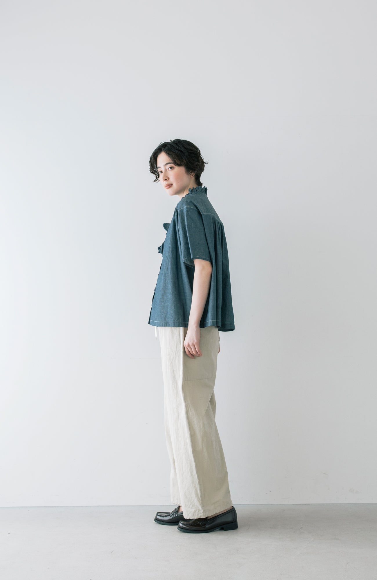 2.8ozデニムタッセルブラウス(2026 Summer Collection)