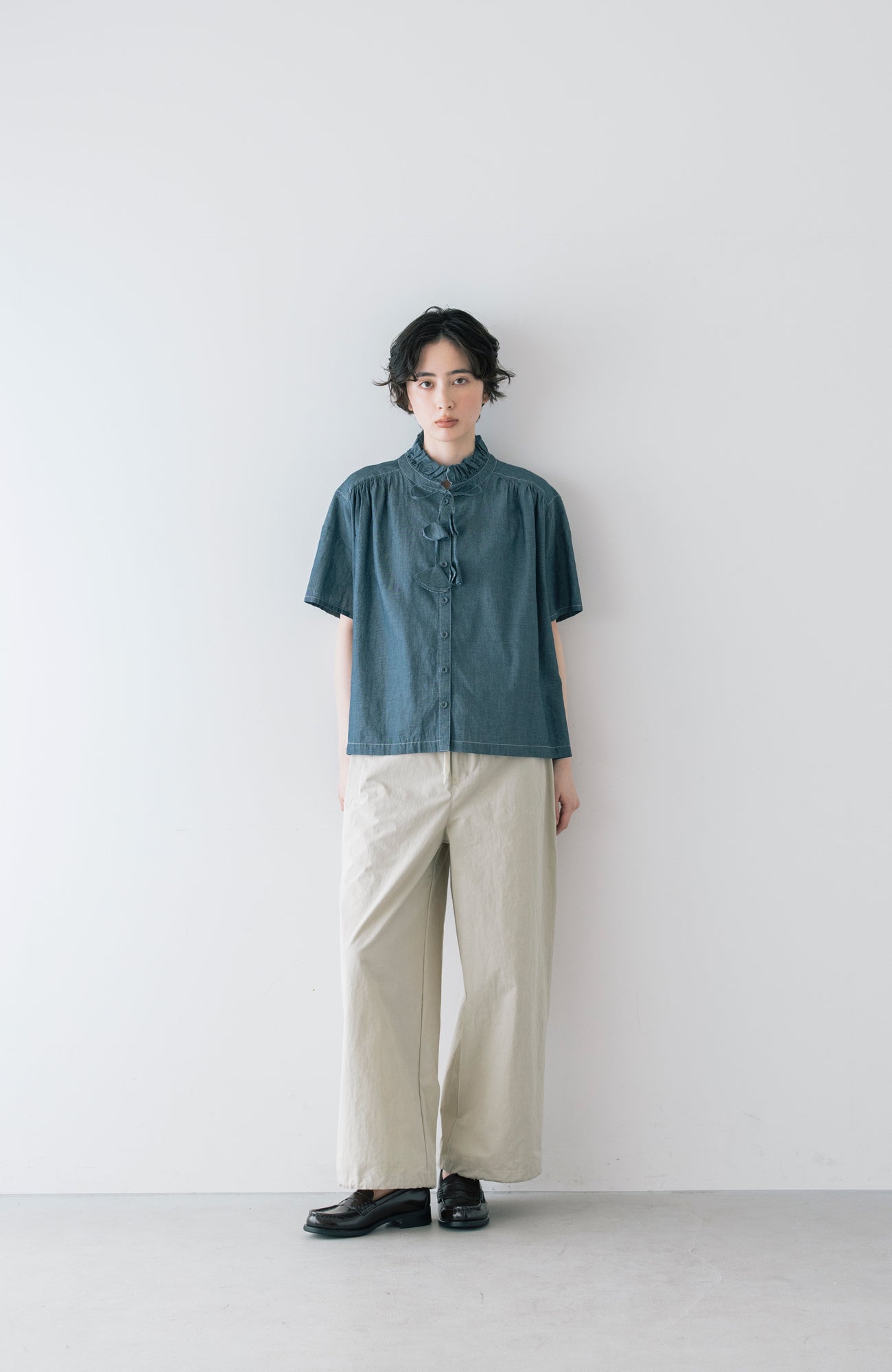 2.8ozデニムタッセルブラウス(2026 Summer Collection)