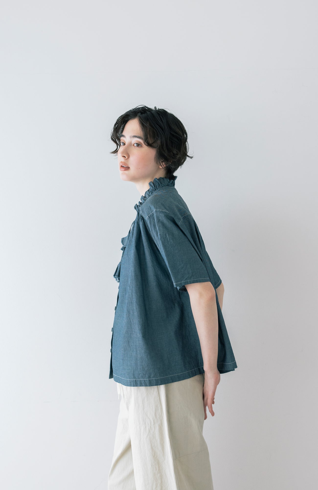 2.8ozデニムタッセルブラウス(2026 Summer Collection)