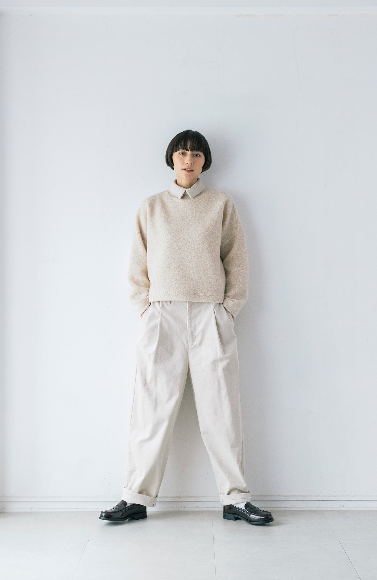 リブ襟ウールパイルプルオーバー(2026-2027 Winter & Pre-spring Collection)