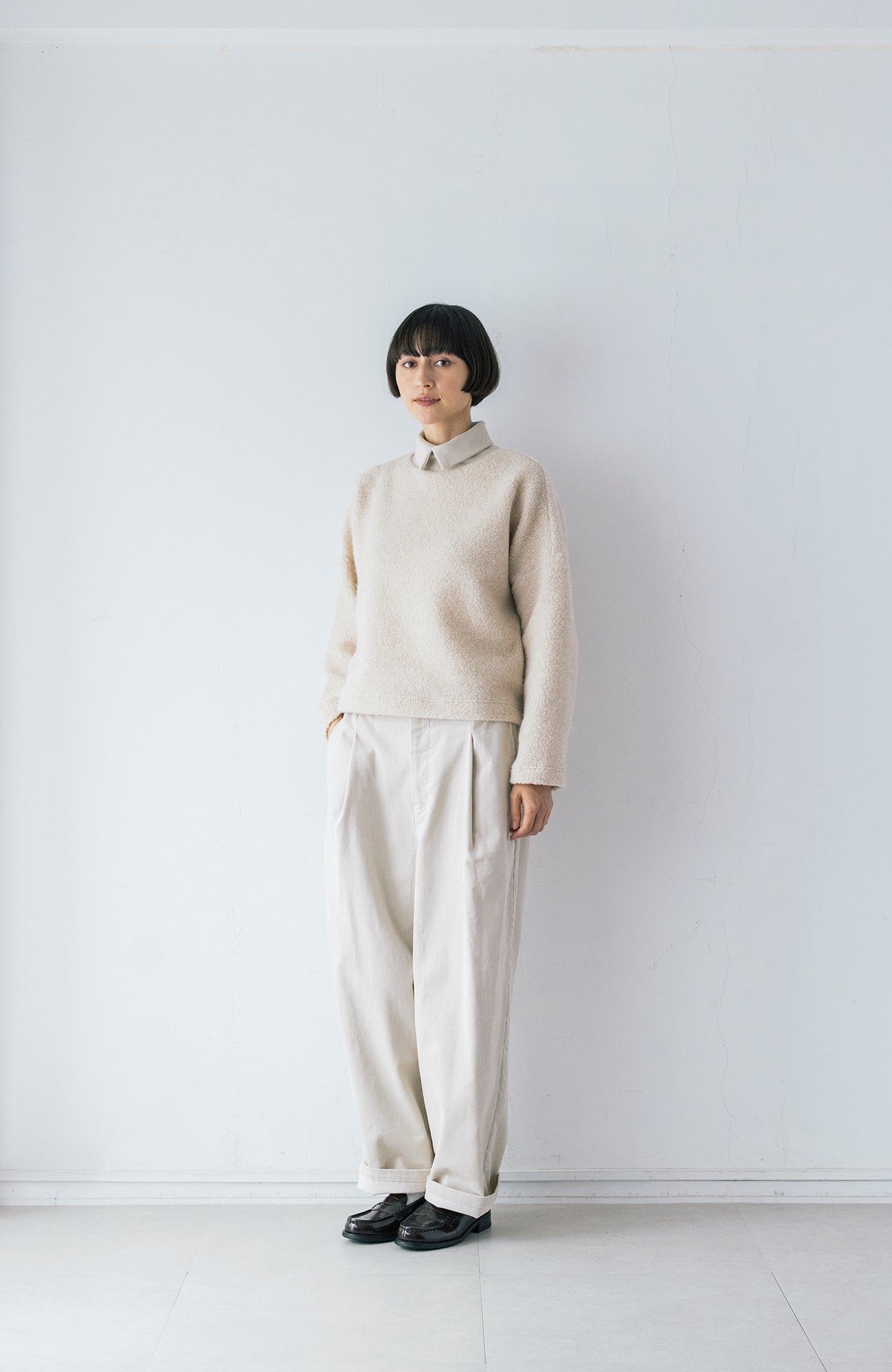 リブ襟ウールパイルプルオーバー(2026-2027 Winter & Pre-spring Collection)