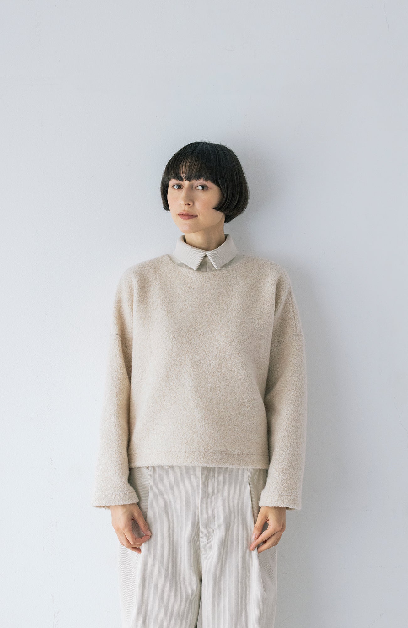 リブ襟ウールパイルプルオーバー(2026-2027 Winter & Pre-spring Collection)