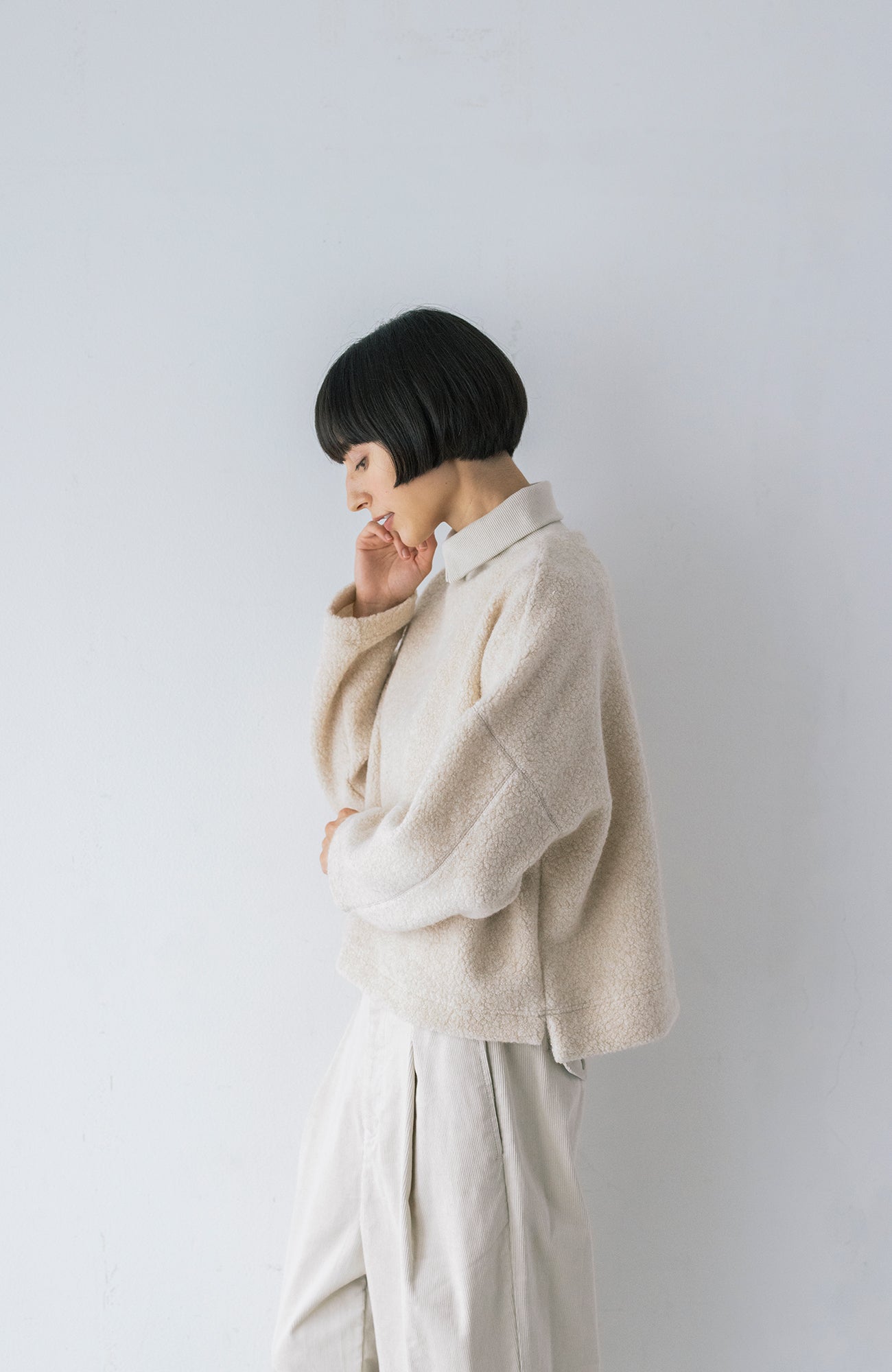 リブ襟ウールパイルプルオーバー(2026-2027 Winter & Pre-spring Collection)