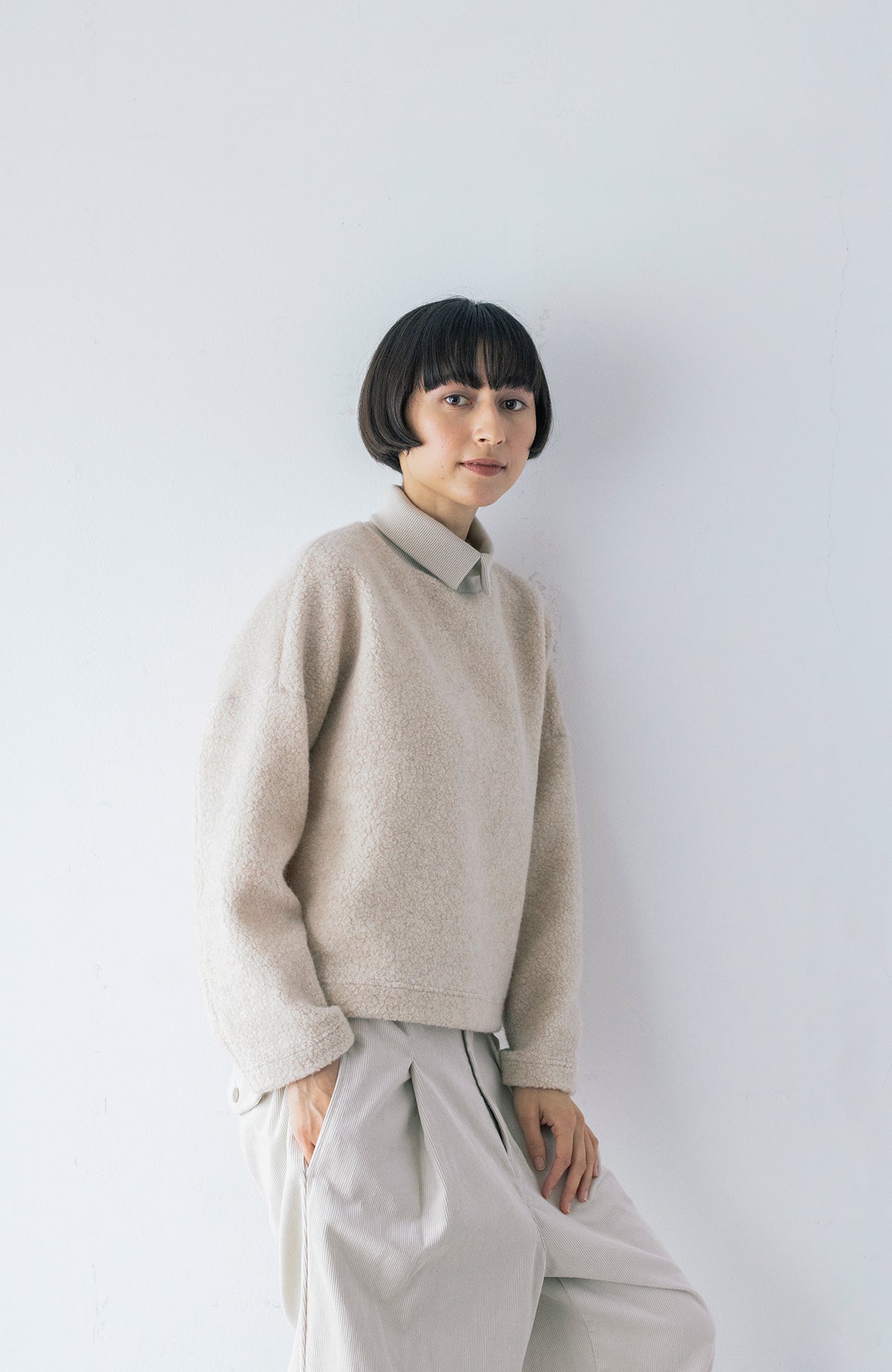 リブ襟ウールパイルプルオーバー(2026-2027 Winter & Pre-spring Collection)