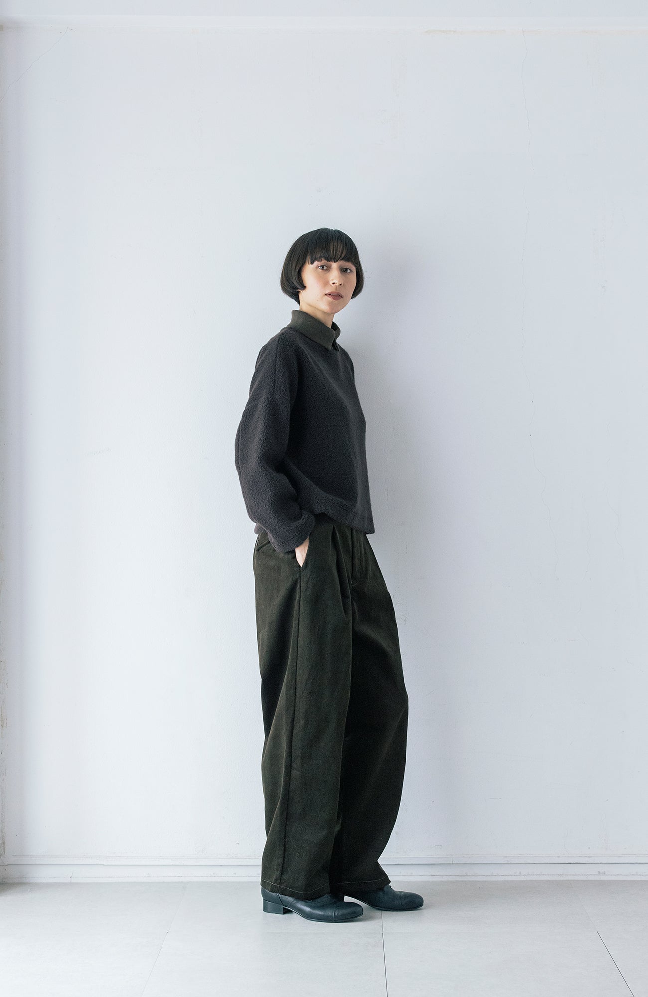 リブ襟ウールパイルプルオーバー(2026-2027 Winter & Pre-spring Collection)