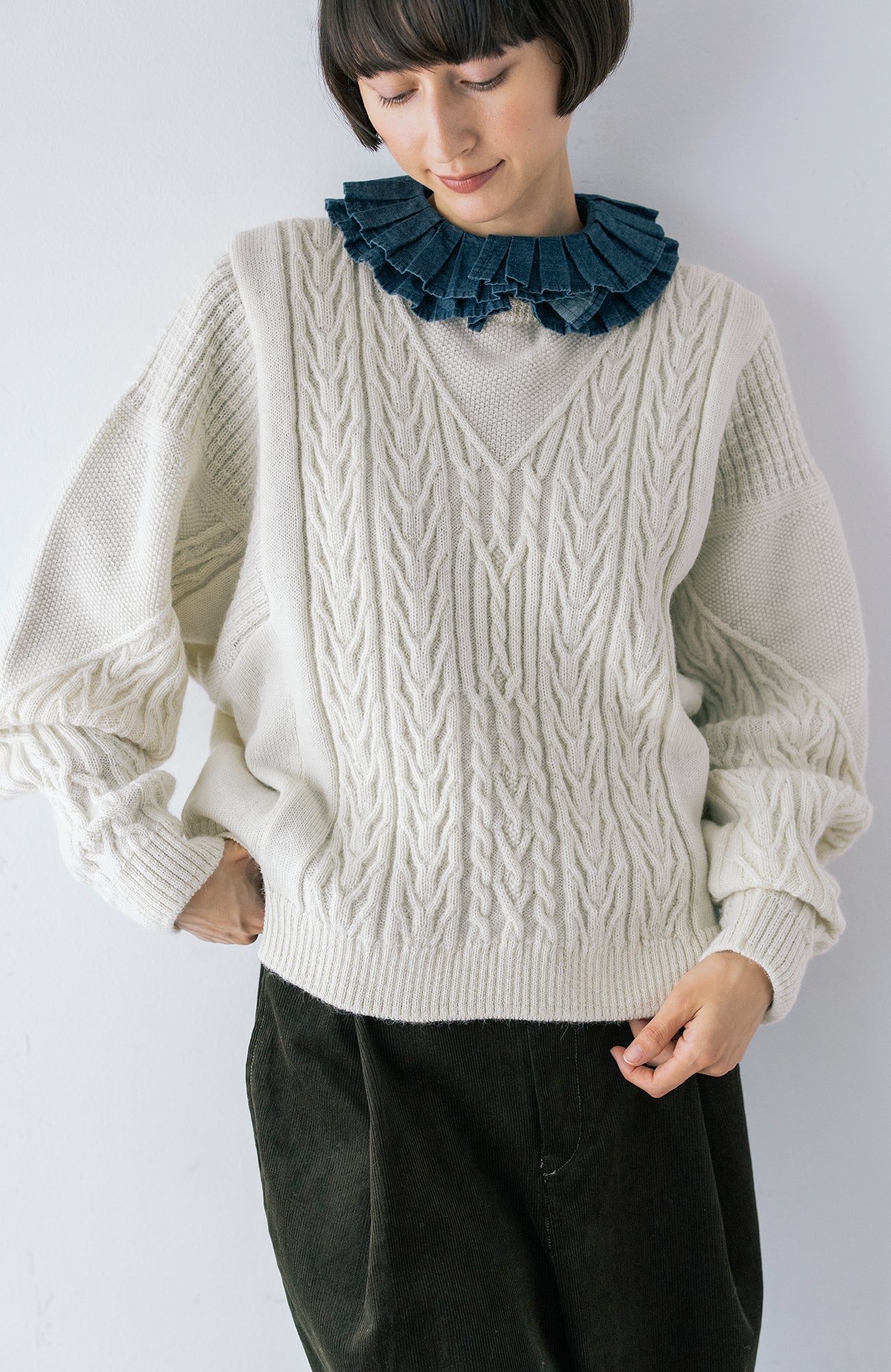 ダブルタックカラーブラウス(2026-2027 Winter & Pre-spring Collection)