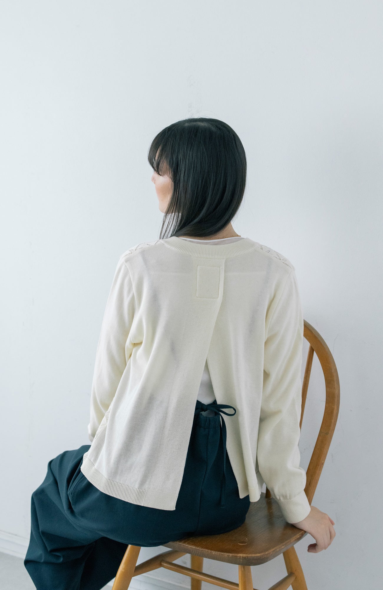 透かし編みバックスリットカーディガン(2025-2026 Winter & Pre-spring Collection)