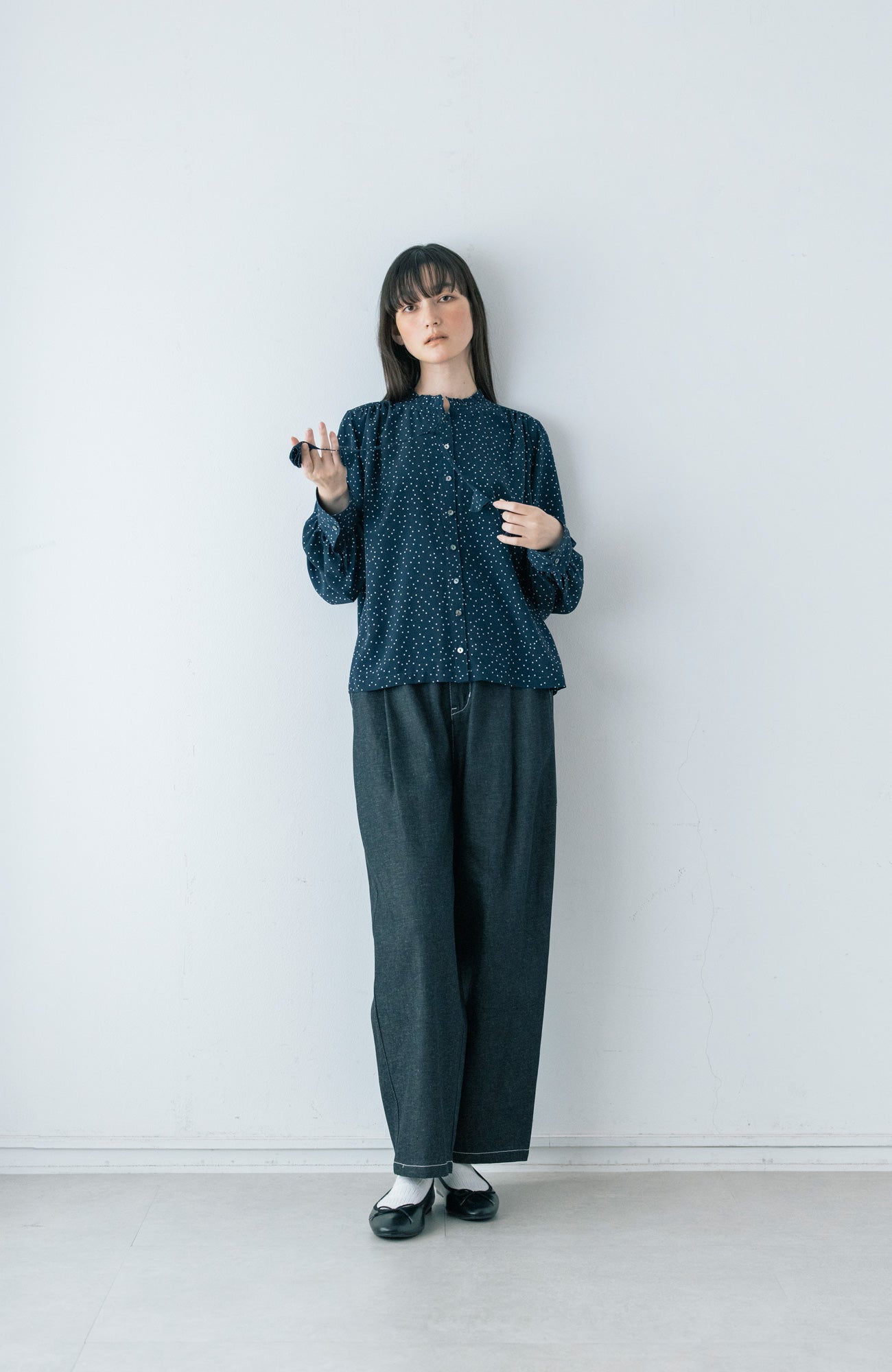 タックカラーブラウス/ドット(2025-2026 Winter & Pre-spring Collection)