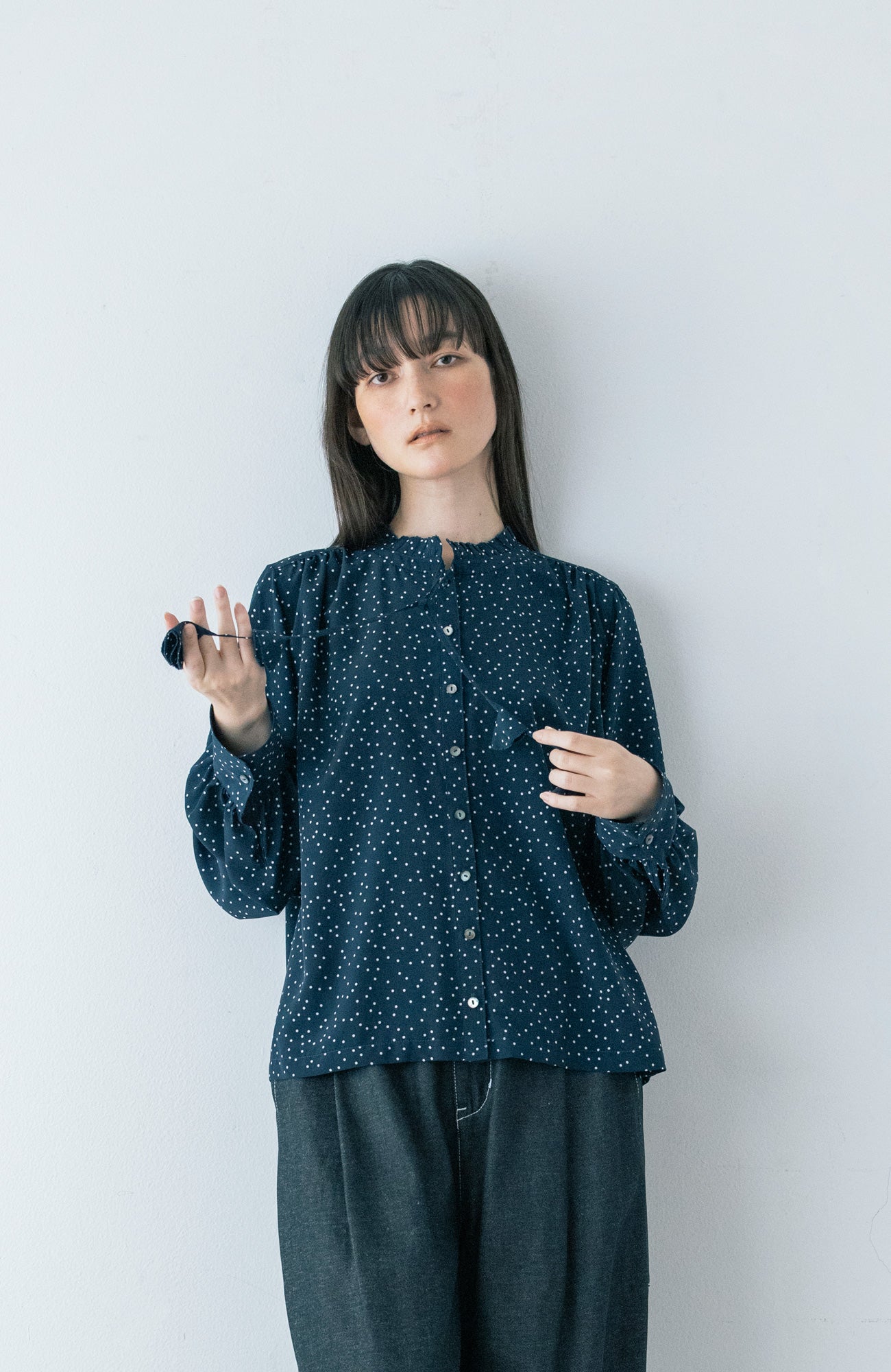 タックカラーブラウス/ドット(2025-2026 Winter & Pre-spring Collection)