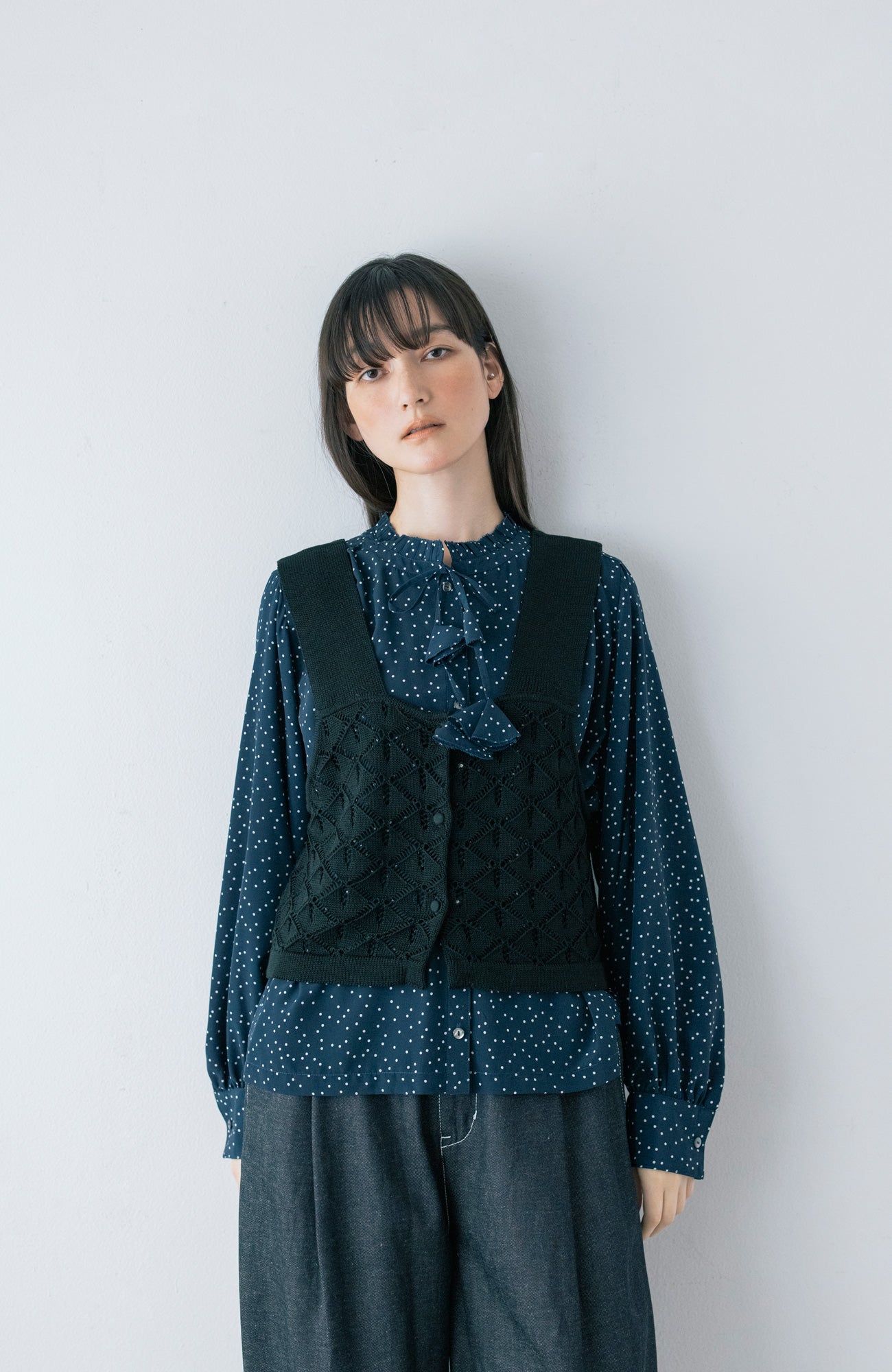 透かし編み2wayニットベスト(2025-2026 Winter & Pre-spring Collection)