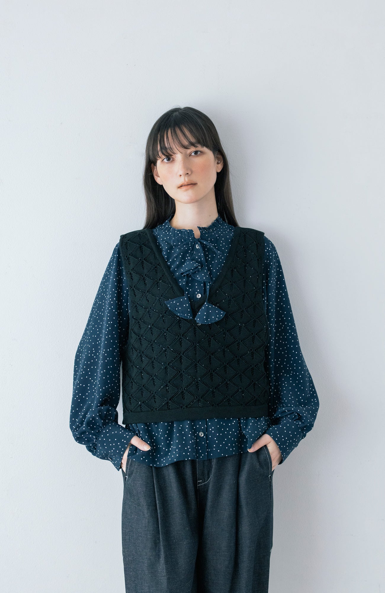 透かし編み2wayニットベスト(2025-2026 Winter & Pre-spring Collection)