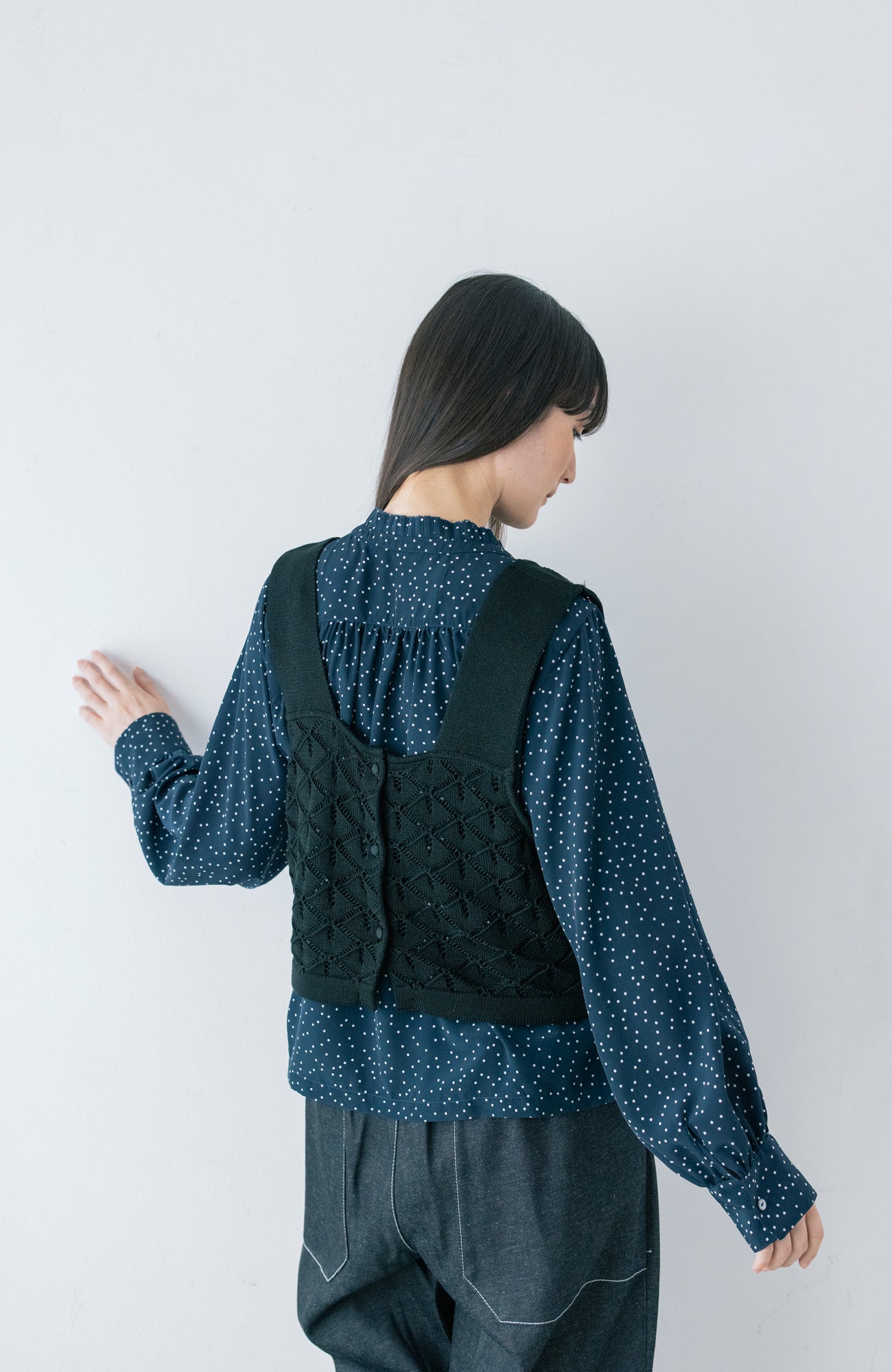 透かし編み2wayニットベスト(2025-2026 Winter & Pre-spring Collection)