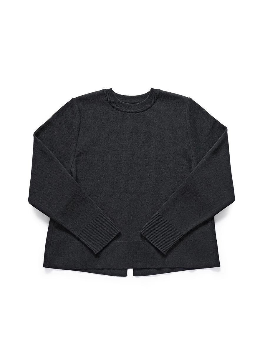 バックスリットクルーネックプルオーバー