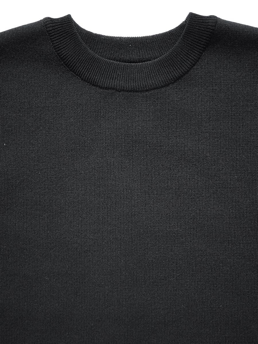 バックスリットクルーネックプルオーバー
