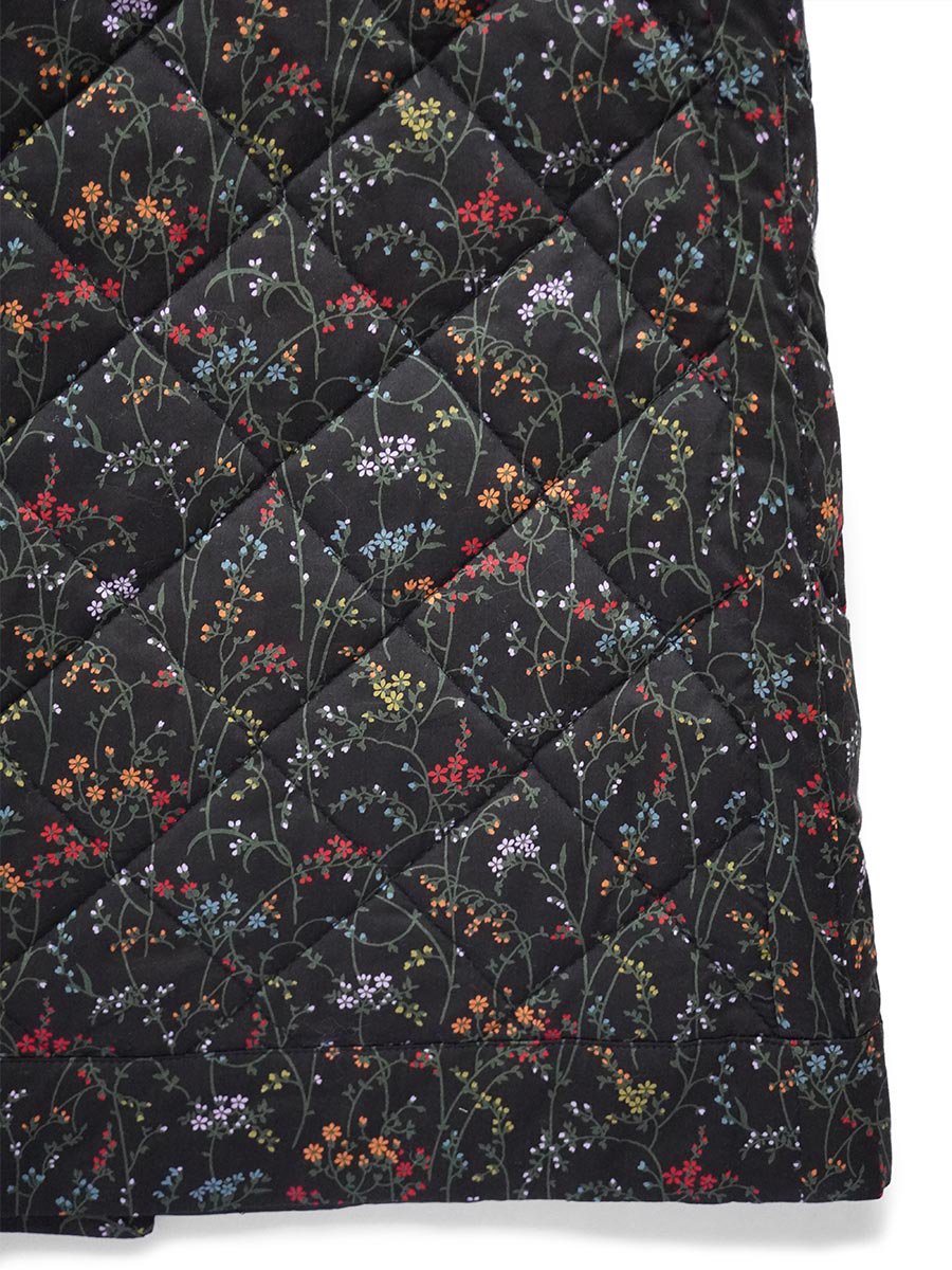 LIBERTY PRINTリバーシブルキルティングスカート/ブラック無地×Erica