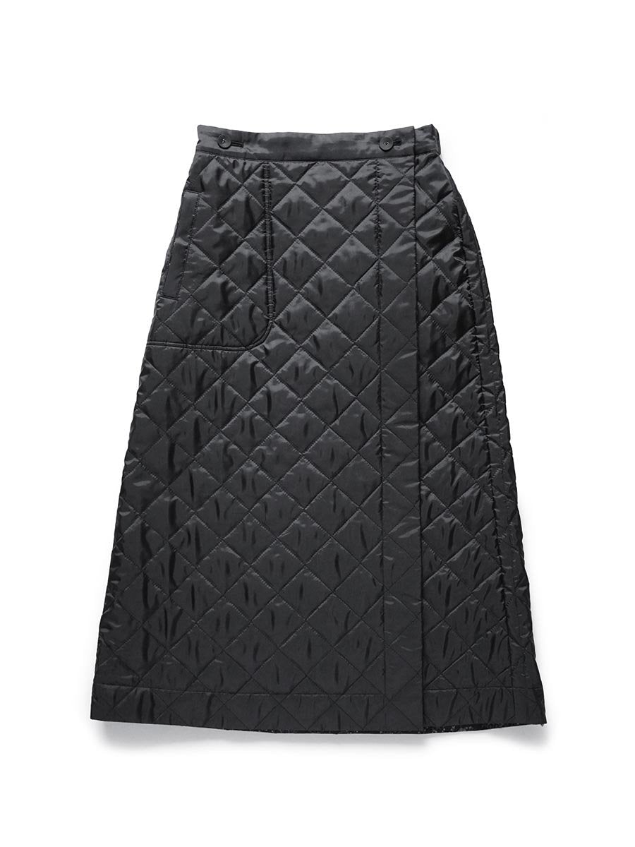 LIBERTY PRINTリバーシブルキルティングスカート/ブラック無地×Erica