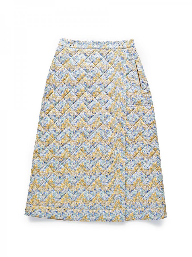 LIBERTY PRINTリバーシブルキルティングスカート/キャメル無地×Aubray Forest(2021-22 Autumn Winter Collection)