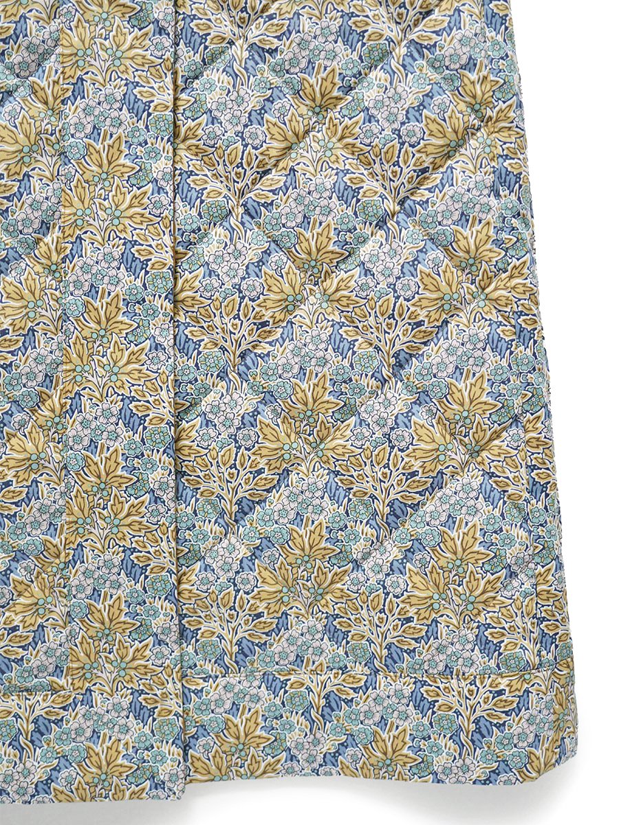 LIBERTY PRINTリバーシブルキルティングスカート/キャメル無地×Aubray Forest