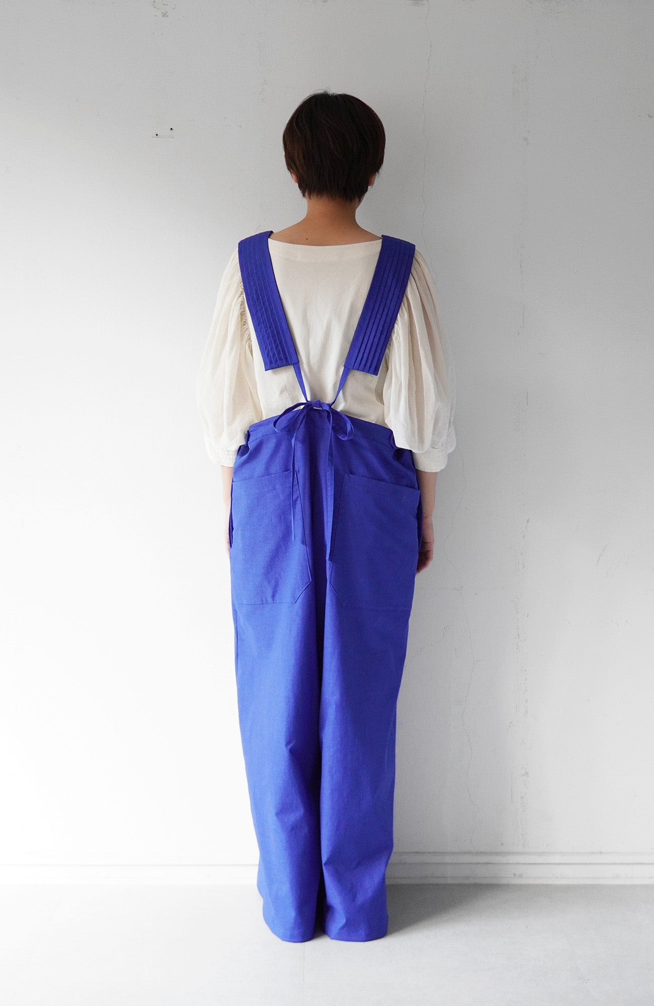 Pintuck shoulder overalls