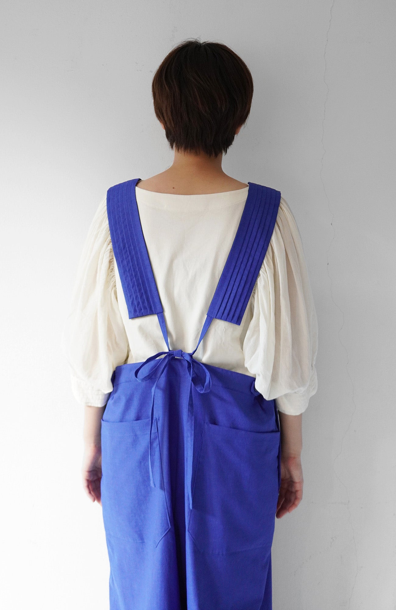 Pintuck shoulder overalls