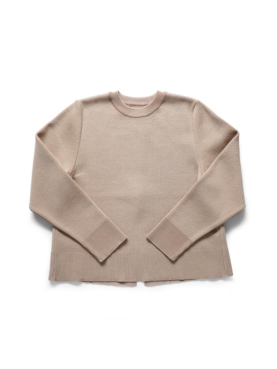 バックスリットクルーネックプルオーバー