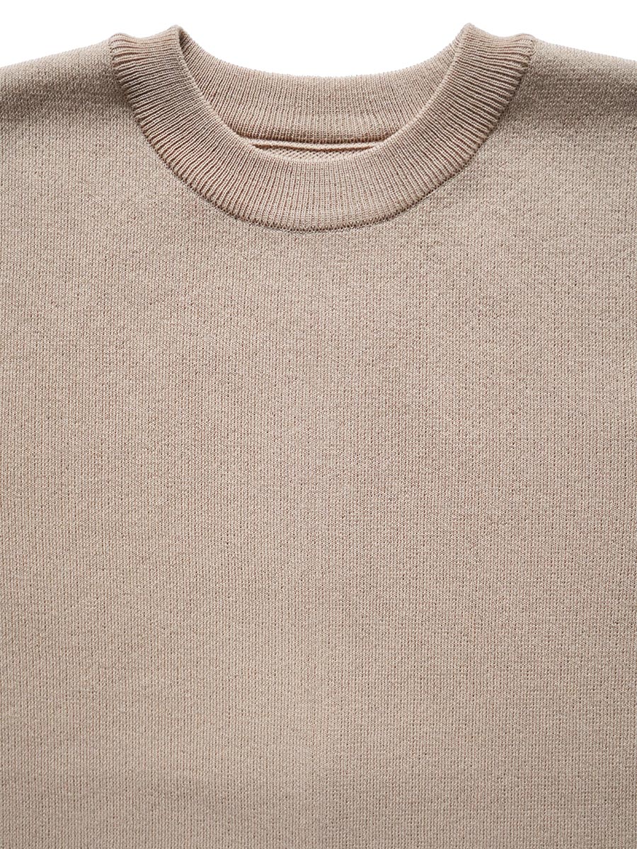 バックスリットクルーネックプルオーバー