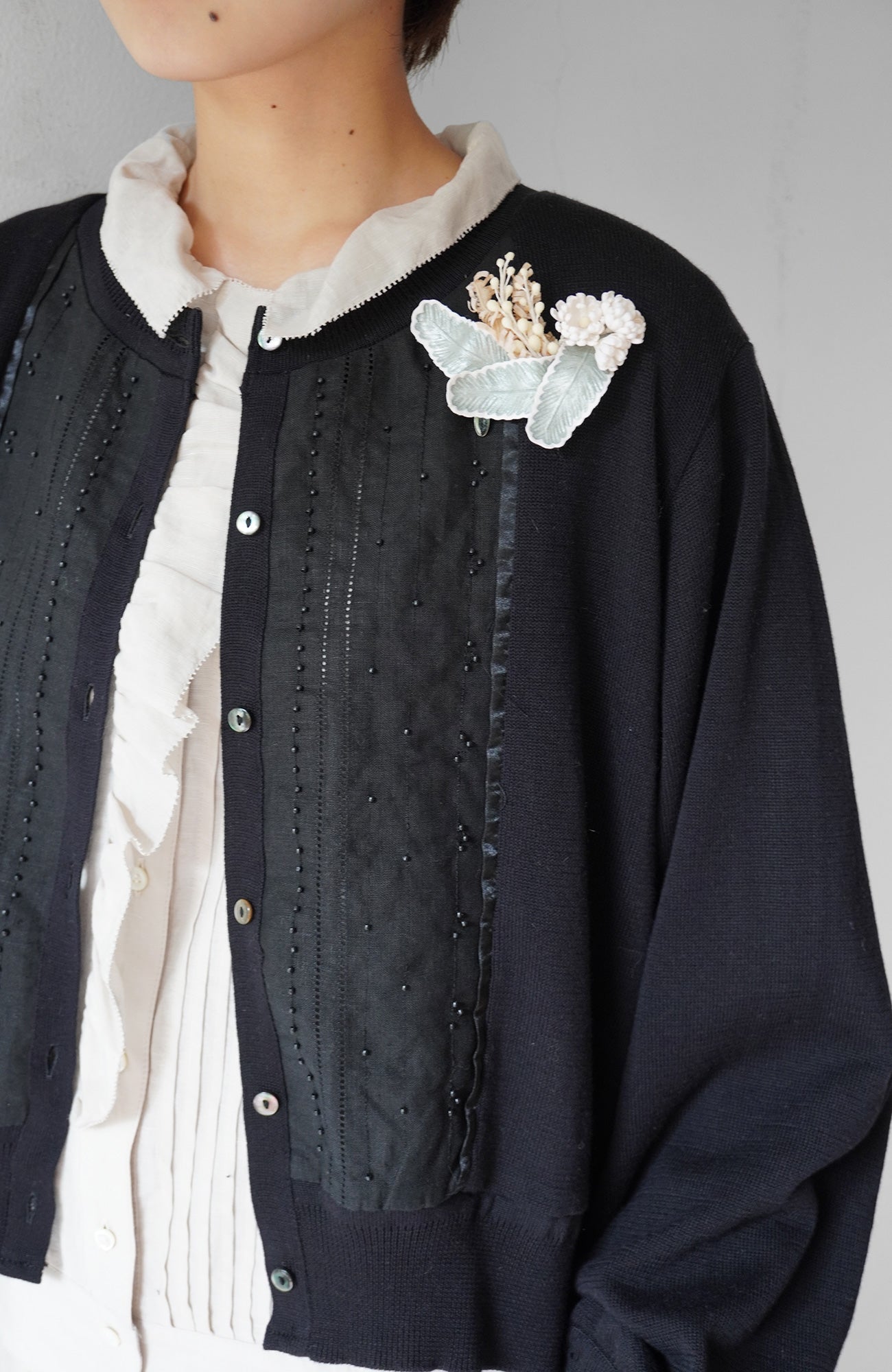 "Porter des boutons×アトリエ染花"花と葉のコサージュ(2BUY10%OFF対象)