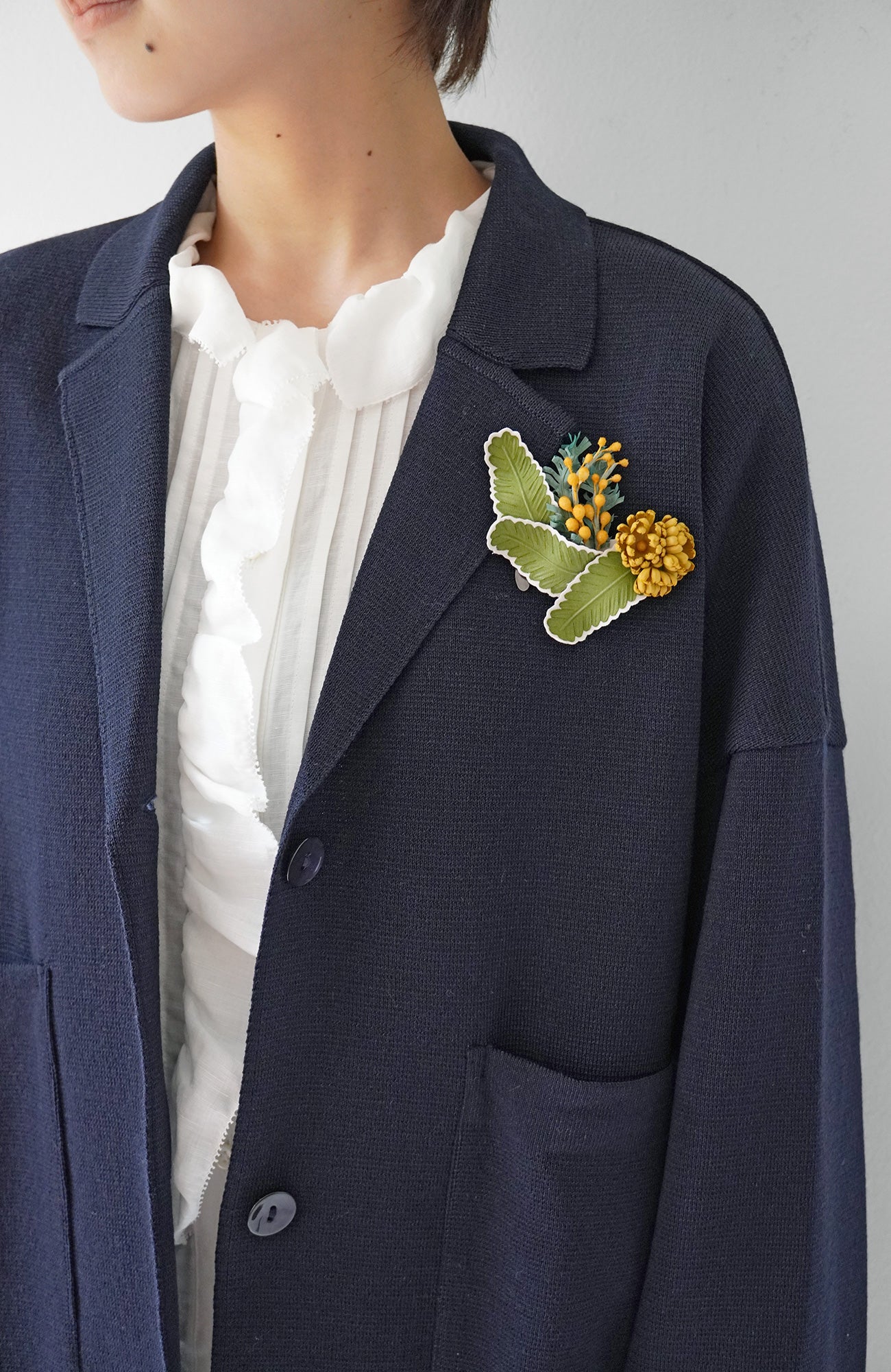 "Porter des boutons×アトリエ染花"花と葉のコサージュ(2BUY10%OFF対象)