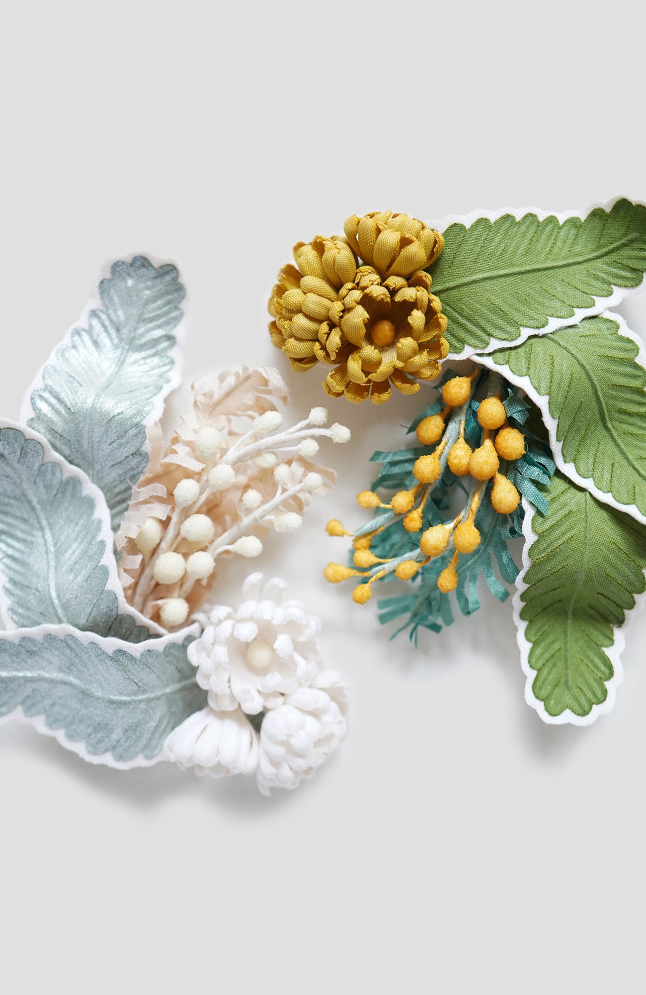 "Porter des boutons×アトリエ染花"花と葉のコサージュ(2BUY10%OFF対象)