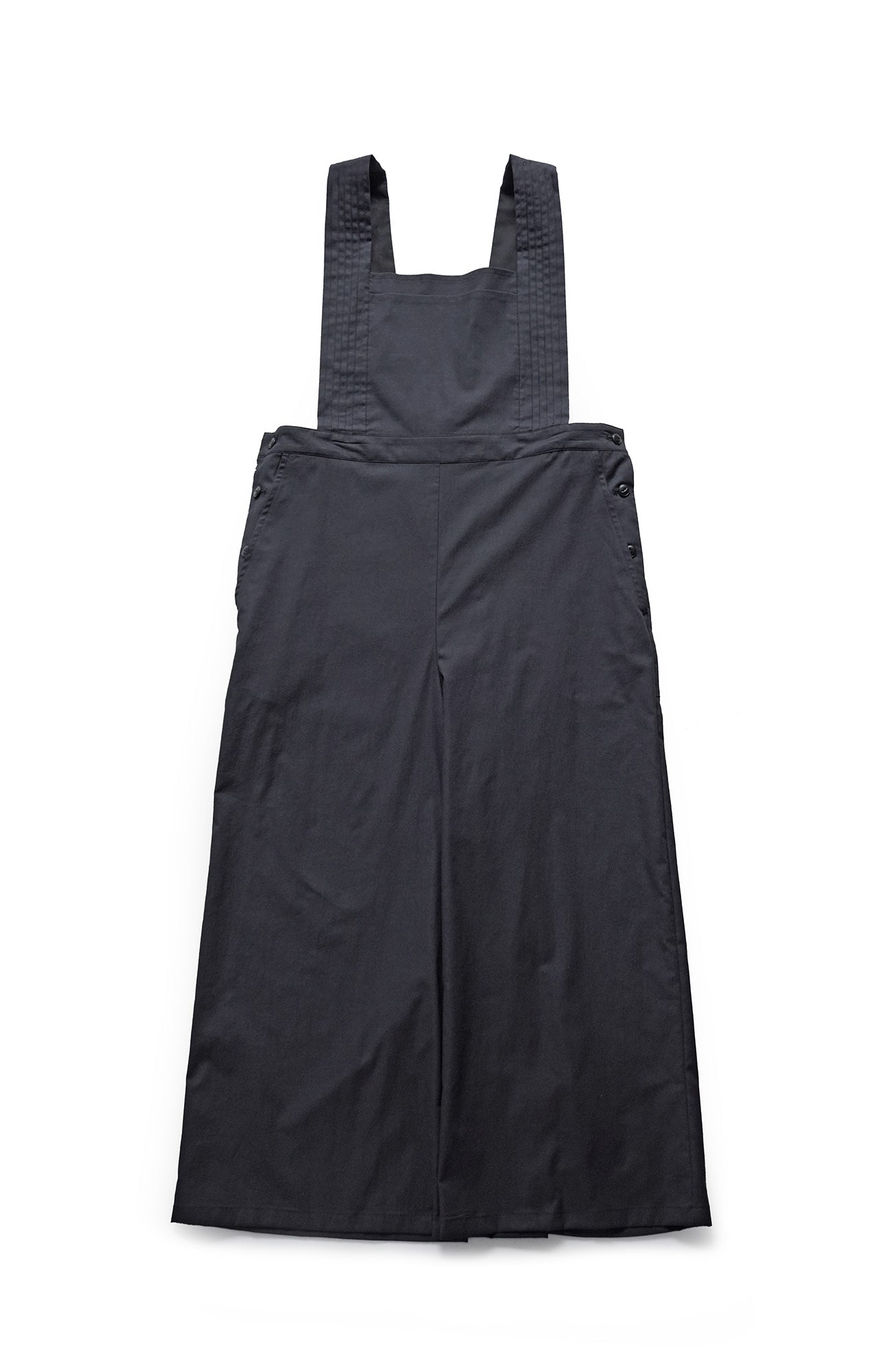 Pintuck shoulder overalls