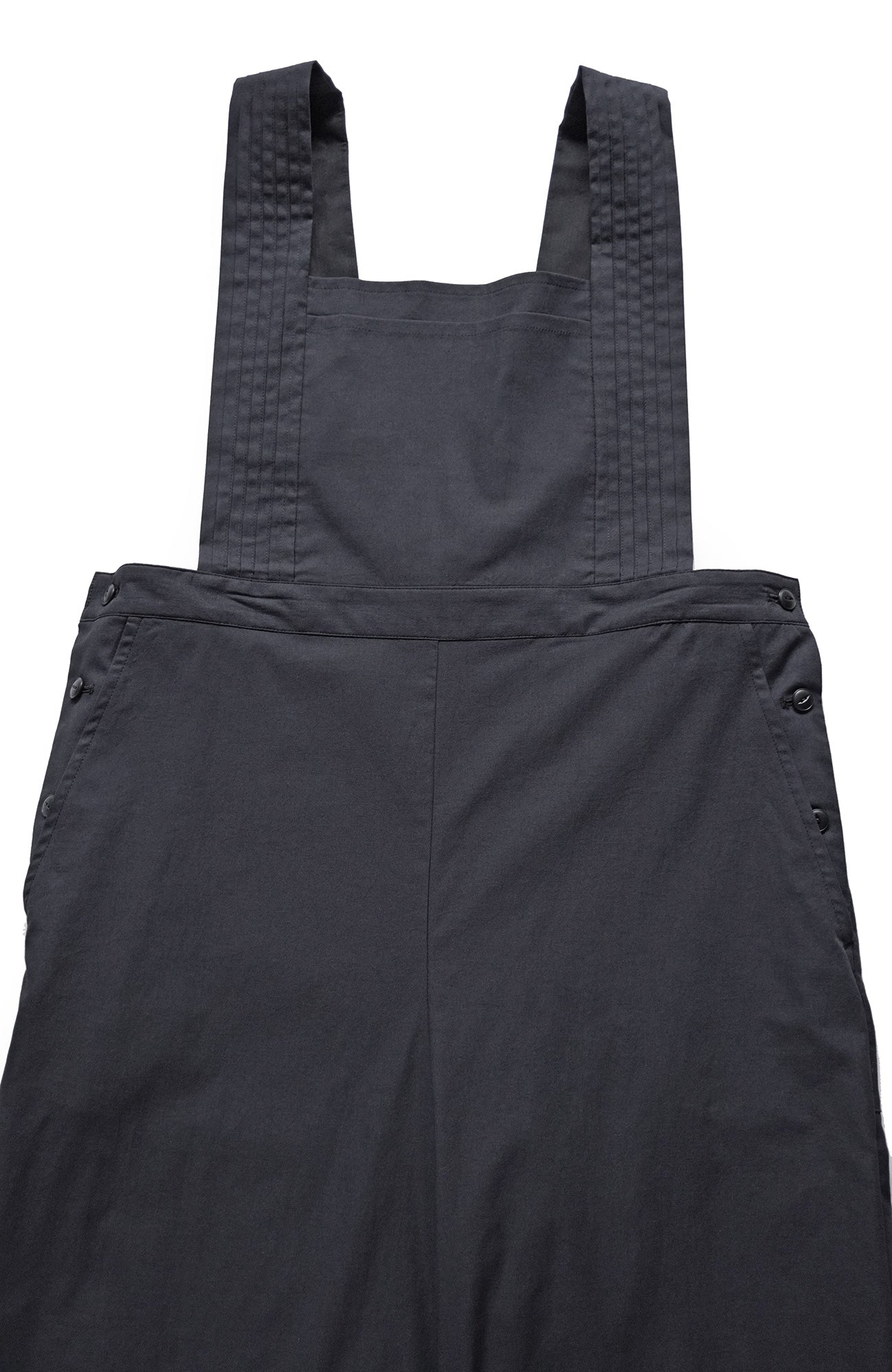 Pintuck shoulder overalls